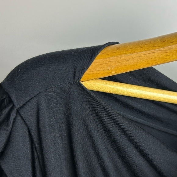 Samantha Eng Midi Dress M Black Stretchy Modal cotton Asymmetrically 
Lagenlook - Picture 8 of 8